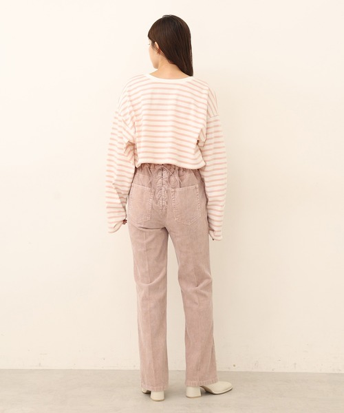 one after another NICE CLAUP(ワンアフターアナザーナイスクラップ)の「バックスタイルで差をつける美シルエットパンツ。バックレースアップフレアパンツ(その他パンツ・レディース・ネイビー/ブルー/ホワイト系その他/ピンク系その他・SMALL/MEDIUM)」の10枚目の写真