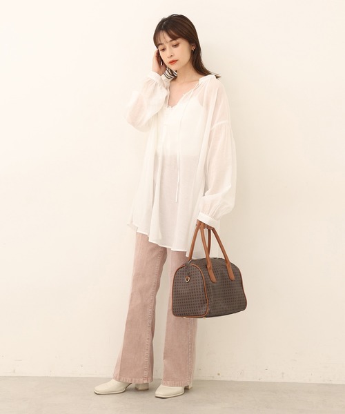 one after another NICE CLAUP(ワンアフターアナザーナイスクラップ)の「バックスタイルで差をつける美シルエットパンツ。バックレースアップフレアパンツ(その他パンツ・レディース・ネイビー/ブルー/ホワイト系その他/ピンク系その他・SMALL/MEDIUM)」の11枚目の写真