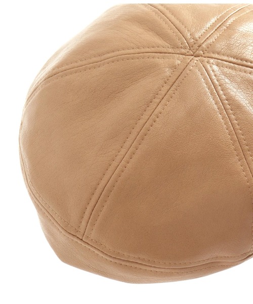 Settimissimo（セッティミッシモ）の「フェイクレザー切替デザインベレー帽（ハンチング/ベレー帽・レディース・ベージュ/ブラック/カーキ・FREE）」の18枚目の写真