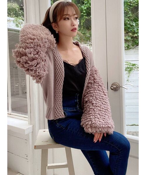 RESEXXY(リゼクシー)の「ファンシーヤーンニットカーディガン(カーディガン/ボレロ・レディース・ベージュ/ブラウン/オフホワイト・FREE)」の15枚目の写真