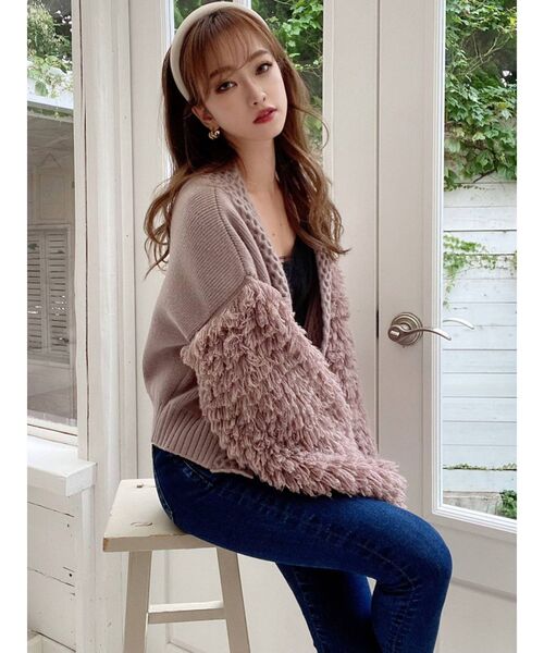 RESEXXY(リゼクシー)の「ファンシーヤーンニットカーディガン(カーディガン/ボレロ・レディース・ベージュ/ブラウン/オフホワイト・FREE)」の22枚目の写真