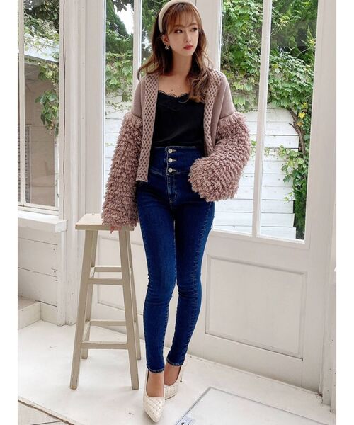 RESEXXY(リゼクシー)の「ファンシーヤーンニットカーディガン(カーディガン/ボレロ・レディース・ベージュ/ブラウン/オフホワイト・FREE)」の16枚目の写真