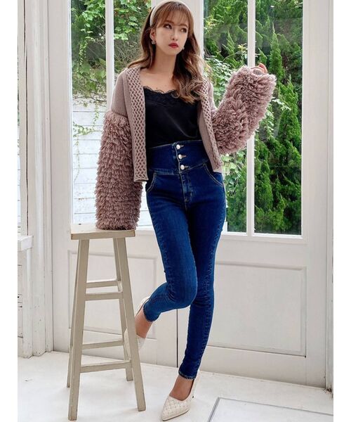 RESEXXY(リゼクシー)の「ファンシーヤーンニットカーディガン(カーディガン/ボレロ・レディース・ベージュ/ブラウン/オフホワイト・FREE)」の20枚目の写真