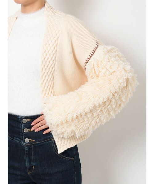 RESEXXY(リゼクシー)の「ファンシーヤーンニットカーディガン(カーディガン/ボレロ・レディース・ベージュ/ブラウン/オフホワイト・FREE)」の10枚目の写真