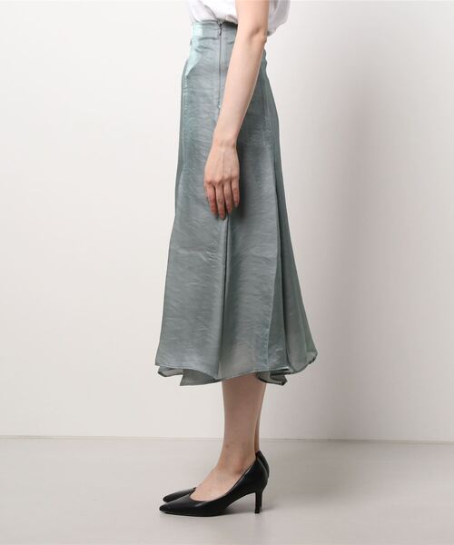 12Twelve Agenda（トゥエルブ　アジェンダ）の「グロッシーイレヘムスカート（スカート・レディース・ブラック/ベージュ/カーキ・M）」の4枚目の写真