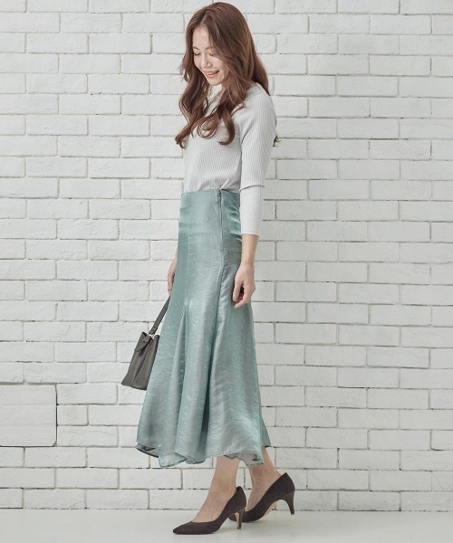 12Twelve Agenda（トゥエルブ　アジェンダ）の「グロッシーイレヘムスカート（スカート・レディース・ブラック/ベージュ/カーキ・M）」の15枚目の写真