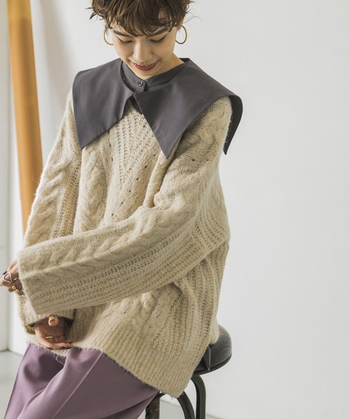 URBAN RESEARCH（アーバンリサーチ）の「衿付き2WAYブラウス（シャツ/ブラウス・レディース・チャコールグレー/ホワイト系その他・FREE）」の19枚目の写真