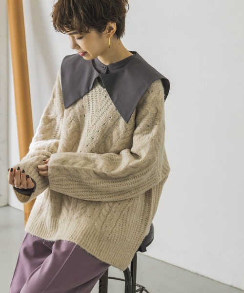 URBAN RESEARCH（アーバンリサーチ）の「衿付き2WAYブラウス（シャツ/ブラウス・レディース・チャコールグレー/ホワイト系その他・FREE）」の16枚目の写真