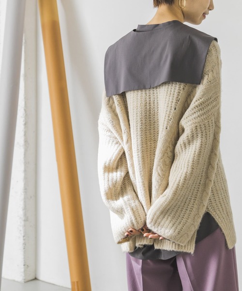 URBAN RESEARCH（アーバンリサーチ）の「衿付き2WAYブラウス（シャツ/ブラウス・レディース・チャコールグレー/ホワイト系その他・FREE）」の4枚目の写真