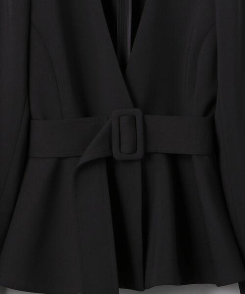 UNITED ARROWS（ユナイテッドアローズ）の「＜UNITED ARROWS＞ノーカラー ベルト ジャケット RPSP/G（ノーカラージャケット・レディース・ブラック・36/38）」の3枚目の写真