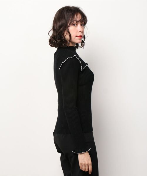 MAX&Co.（マックス アンド コー）の「MAX＆Co. [スカンディオ] フリル リブ ポロネック（ニット/セーター・レディース・ブラック/オレンジ・SMALL/MEDIUM/LARGE/X-LARGE）」の11枚目の写真