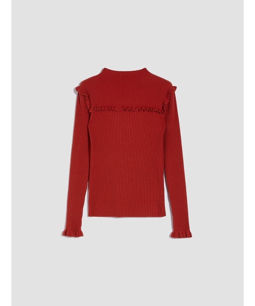 MAX&Co.（マックス アンド コー）の「MAX＆Co. [スカンディオ] フリル リブ ポロネック（ニット/セーター・レディース・ブラック/オレンジ・SMALL/MEDIUM/LARGE/X-LARGE）」の6枚目の写真
