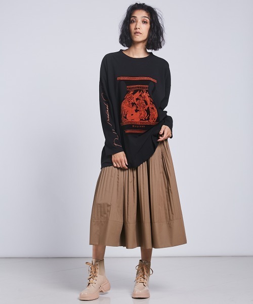 DOUBLE STANDARD CLOTHING(ダブルスタンダードクロージング)の「ベロアオパールロンT(Tシャツ/カットソー・レディース・ブラック・FREE)」の3枚目の写真