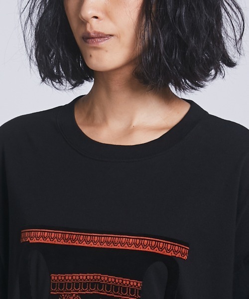 DOUBLE STANDARD CLOTHING(ダブルスタンダードクロージング)の「ベロアオパールロンT(Tシャツ/カットソー・レディース・ブラック・FREE)」の2枚目の写真
