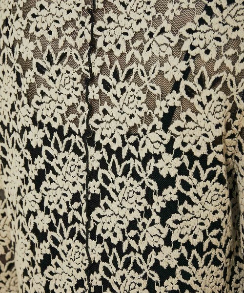 MADEMOISELLE ROPE'（マドモアゼル ロペ）の「<ストレッチ素材>フラワーレースワンピース（ワンピース・レディース・オフホワイト/ブラック系その他・38）」の21枚目の写真