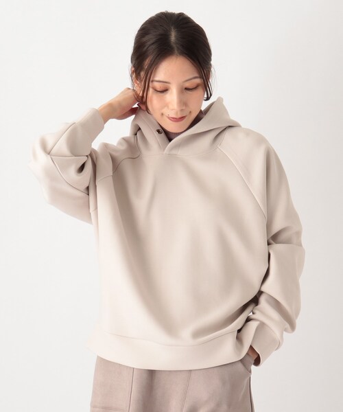 SOUP（スープ）の「◆ダンボールニットパーカー（パーカー・レディース・ナチュラル/ブラック/サンドベージュ/ライトブルー・09）」の3枚目の写真