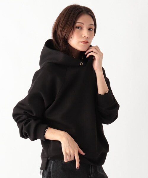 SOUP（スープ）の「◆ダンボールニットパーカー（パーカー・レディース・ナチュラル/ブラック/サンドベージュ/ライトブルー・09）」の2枚目の写真