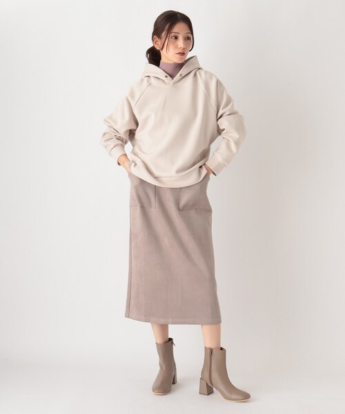 SOUP（スープ）の「◆ダンボールニットパーカー（パーカー・レディース・ナチュラル/ブラック/サンドベージュ/ライトブルー・09）」の6枚目の写真