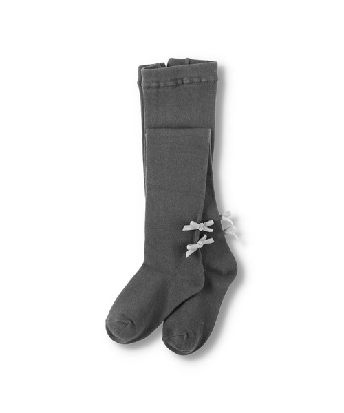 BRANSHES（ブランシェス）の「ベロアリボン付きタイツ（タイツ/ストッキング・キッズ・ベージュ/チャコールグレー・85/120/135/95/105）」の3枚目の写真