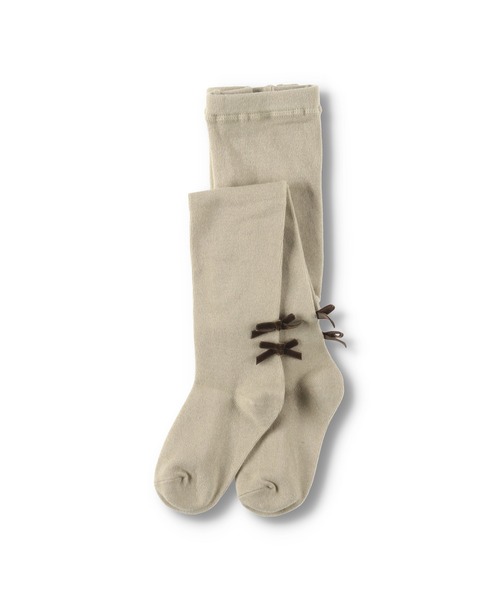 BRANSHES（ブランシェス）の「ベロアリボン付きタイツ（タイツ/ストッキング・キッズ・ベージュ/チャコールグレー・85/120/135/95/105）」の8枚目の写真