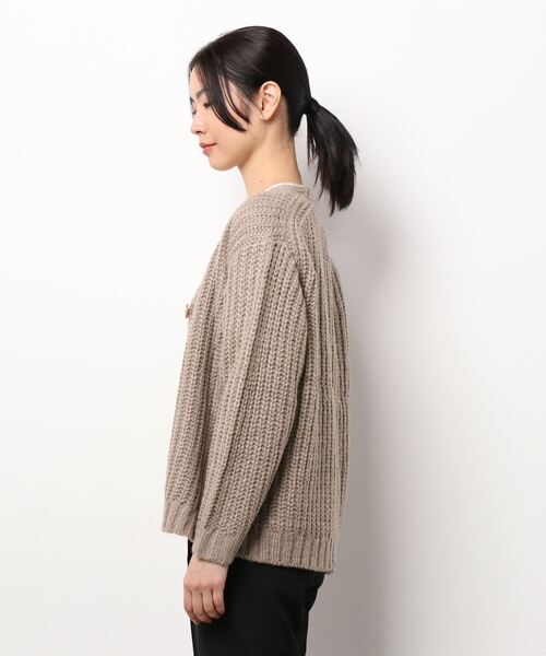 Samansa Mos2 blue（サマンサモスモスブルー）の「シャギーニットカーディガン（カーディガン/ボレロ・レディース・イエロー/ブルー/モカ・ﾌﾘ-）」の5枚目の写真