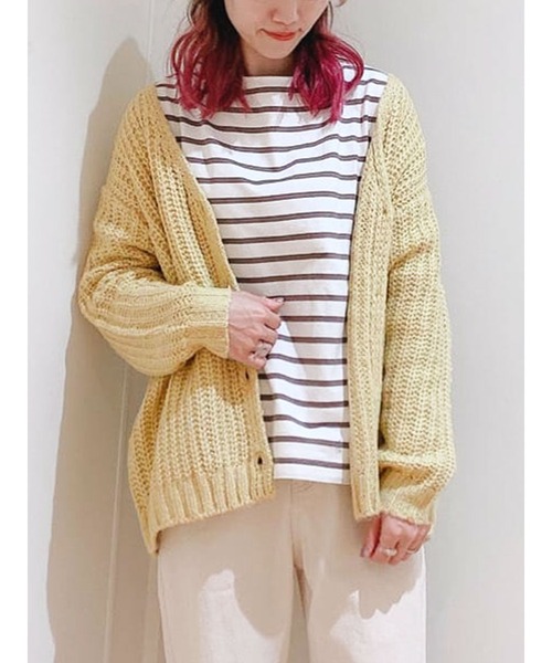 Samansa Mos2 blue（サマンサモスモスブルー）の「シャギーニットカーディガン（カーディガン/ボレロ・レディース・イエロー/ブルー/モカ・ﾌﾘ-）」の3枚目の写真