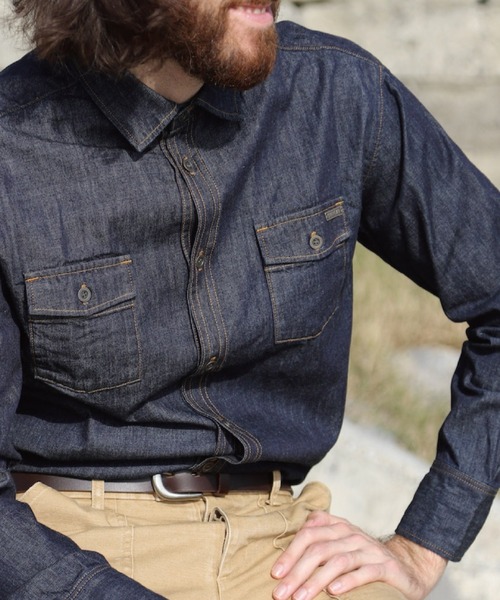SURREAL（シュルリアル）の「【SURREAL/シュルリアル】Sebastian_Japan Denim Shirt（シャツ/ブラウス・メンズ・インディゴブルー/ワンウォッシュ・SMALL/MEDIUM/LARGE）」の2枚目の写真