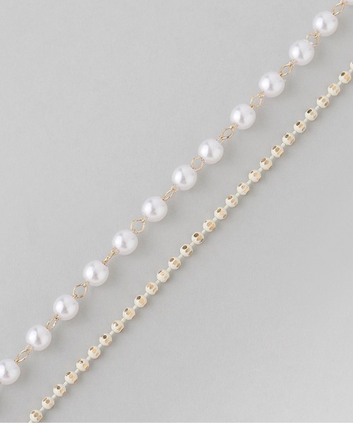 ANEMONE（アネモネ）の「ミニパール×ボールチェーンネックレス（ネックレス・レディース・アイボリー・FREE）」の2枚目の写真