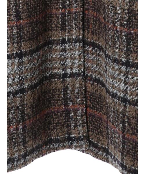 koe（コエ）の「ロング丈チェック柄後ろタックコート（チェスターコート・レディース・ブラウン/サックスブルー・M）」の19枚目の写真