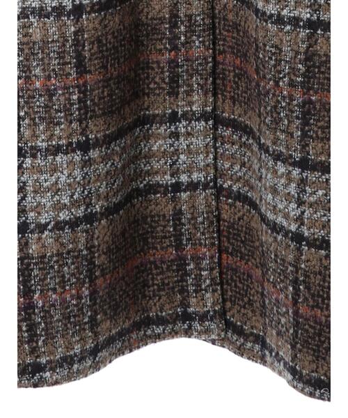 koe（コエ）の「ロング丈チェック柄後ろタックコート（チェスターコート・レディース・ブラウン/サックスブルー・M）」の20枚目の写真