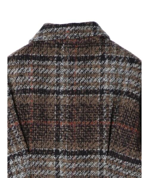 koe（コエ）の「ロング丈チェック柄後ろタックコート（チェスターコート・レディース・ブラウン/サックスブルー・M）」の21枚目の写真