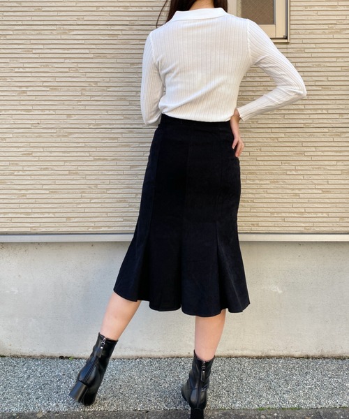 CLEA(クレア)の「スキッパーセミワイドリブニット(ニット/セーター・レディース・ホワイト/ブラック/グリーン/アイボリー・FREE)」の10枚目の写真