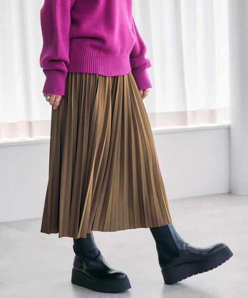 toucher du brise（トゥシェドブリーズ）の「アコーディオンプリーツスカート（スカート・レディース・ブラック/カーキ/モカ・M）」の3枚目の写真