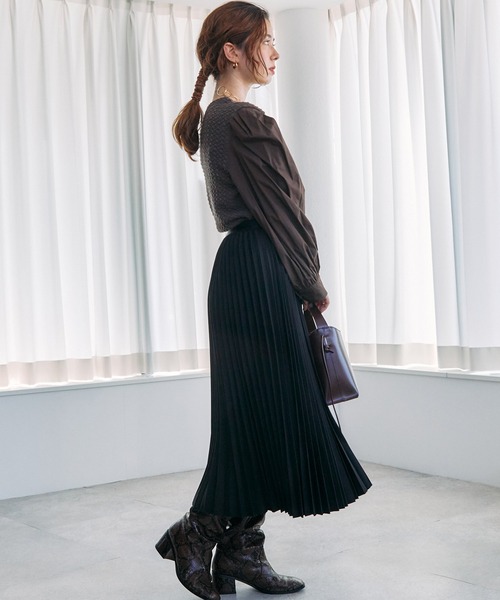 toucher du brise（トゥシェドブリーズ）の「アコーディオンプリーツスカート（スカート・レディース・ブラック/カーキ/モカ・M）」の7枚目の写真
