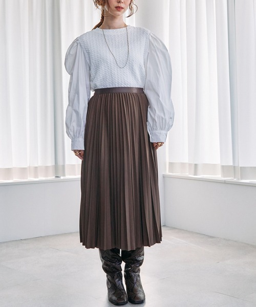 toucher du brise（トゥシェドブリーズ）の「アコーディオンプリーツスカート（スカート・レディース・ブラック/カーキ/モカ・M）」の15枚目の写真