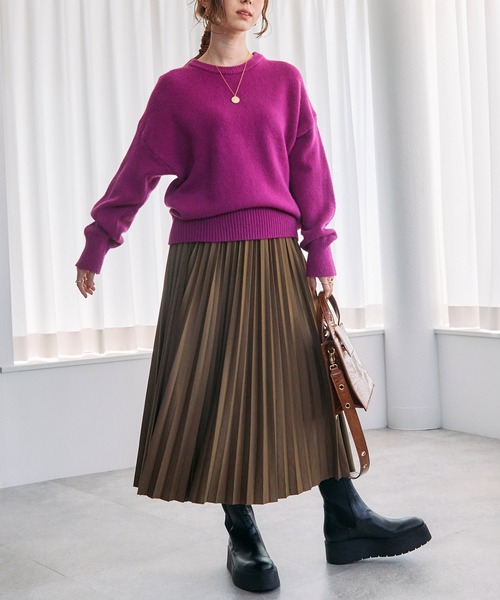 toucher du brise（トゥシェドブリーズ）の「アコーディオンプリーツスカート（スカート・レディース・ブラック/カーキ/モカ・M）」の9枚目の写真