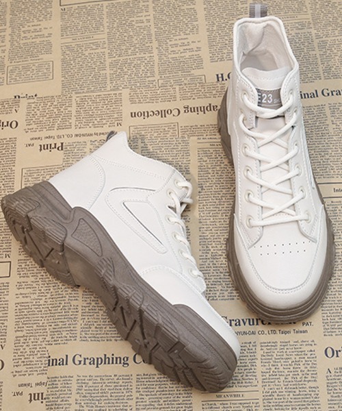 Futier land(フューティアランド)の「ソール配色ハイカットスニーカー(スニーカー・レディース・グレー/ブラウン・40/38/39/35/36/37)」の13枚目の写真