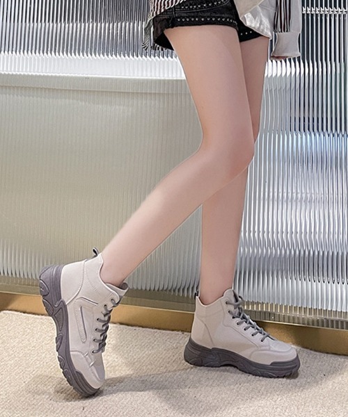 Futier land(フューティアランド)の「ソール配色ハイカットスニーカー(スニーカー・レディース・グレー/ブラウン・40/38/39/35/36/37)」の5枚目の写真