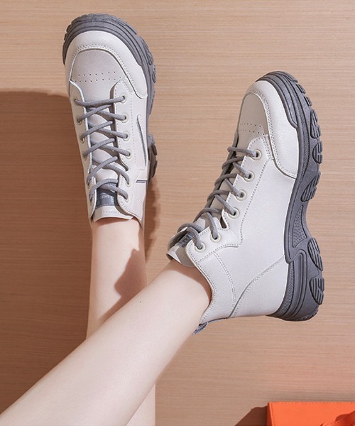 Futier land(フューティアランド)の「ソール配色ハイカットスニーカー(スニーカー・レディース・グレー/ブラウン・40/38/39/35/36/37)」の17枚目の写真