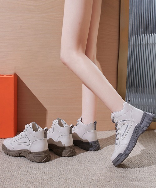 Futier land(フューティアランド)の「ソール配色ハイカットスニーカー(スニーカー・レディース・グレー/ブラウン・40/38/39/35/36/37)」の10枚目の写真