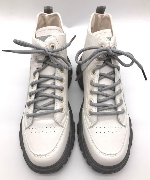 Futier land(フューティアランド)の「ソール配色ハイカットスニーカー(スニーカー・レディース・グレー/ブラウン・40/38/39/35/36/37)」の6枚目の写真