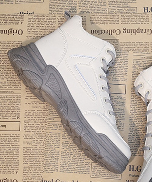 Futier land(フューティアランド)の「ソール配色ハイカットスニーカー(スニーカー・レディース・グレー/ブラウン・40/38/39/35/36/37)」の8枚目の写真