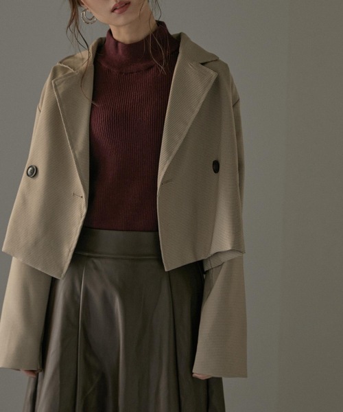 Fashion Letter（ファッションレター）の「チクチクしないハイネックコットンリブニットトップス（ニット/セーター・レディース・杢グレー/グレイッシュベージュ/ダークグリーン/バーガンディー/ブラック・LL～3L/M～Ｌ/4L～5L）」の16枚目の写真