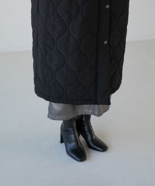 yuw（ユウ）の「キルティングコート　257081（ナイロンジャケット・レディース・ブラック/グリーン・FREE）」の9枚目の写真