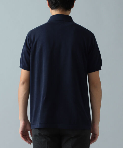 BEAMS F（ビームスエフ）の「BEAMS F / フレンチカラー ニットポロシャツ（ポロシャツ・メンズ・ブラック/ネイビー/オレンジ系その他/ブルー/ゴールド・44/46/48/50）」の12枚目の写真