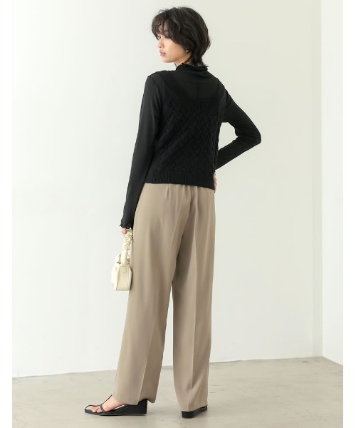 Re:EDIT(リエディ)の「ケーブルニットビスチェ(ニット/セーター・レディース・ブラック/ベージュ・LARGE/MEDIUM)」の6枚目の写真