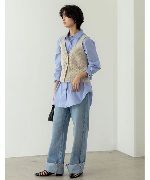 Re:EDIT(リエディ)の「ケーブルニットビスチェ(ニット/セーター・レディース・ブラック/ベージュ・LARGE/MEDIUM)」の12枚目の写真