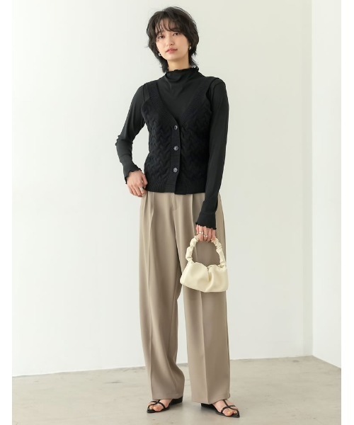 Re:EDIT(リエディ)の「ケーブルニットビスチェ(ニット/セーター・レディース・ブラック/ベージュ・LARGE/MEDIUM)」の7枚目の写真