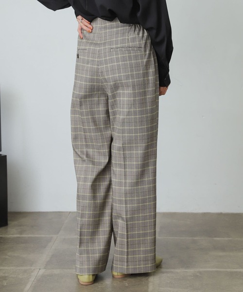 SENSE OF PLACE by URBAN RESEARCH（センスオブプレイスバイアーバンリサーチ）の「『XS・TALL展開あり』チェックハイウエストワイドパンツ（その他パンツ・レディース・チェック・X-SMALL/MEDIUM/TALL/SMALL）」の8枚目の写真