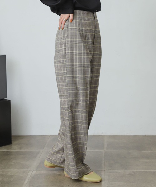 SENSE OF PLACE by URBAN RESEARCH（センスオブプレイスバイアーバンリサーチ）の「『XS・TALL展開あり』チェックハイウエストワイドパンツ（その他パンツ・レディース・チェック・X-SMALL/MEDIUM/TALL/SMALL）」の10枚目の写真
